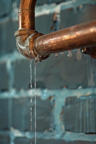 Leaking copper pipe