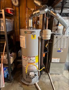 water heater installed in basement